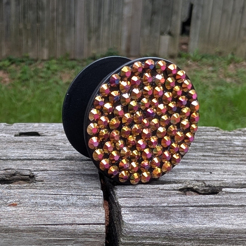 Gold and Pink Rhinestone Phone Grip
